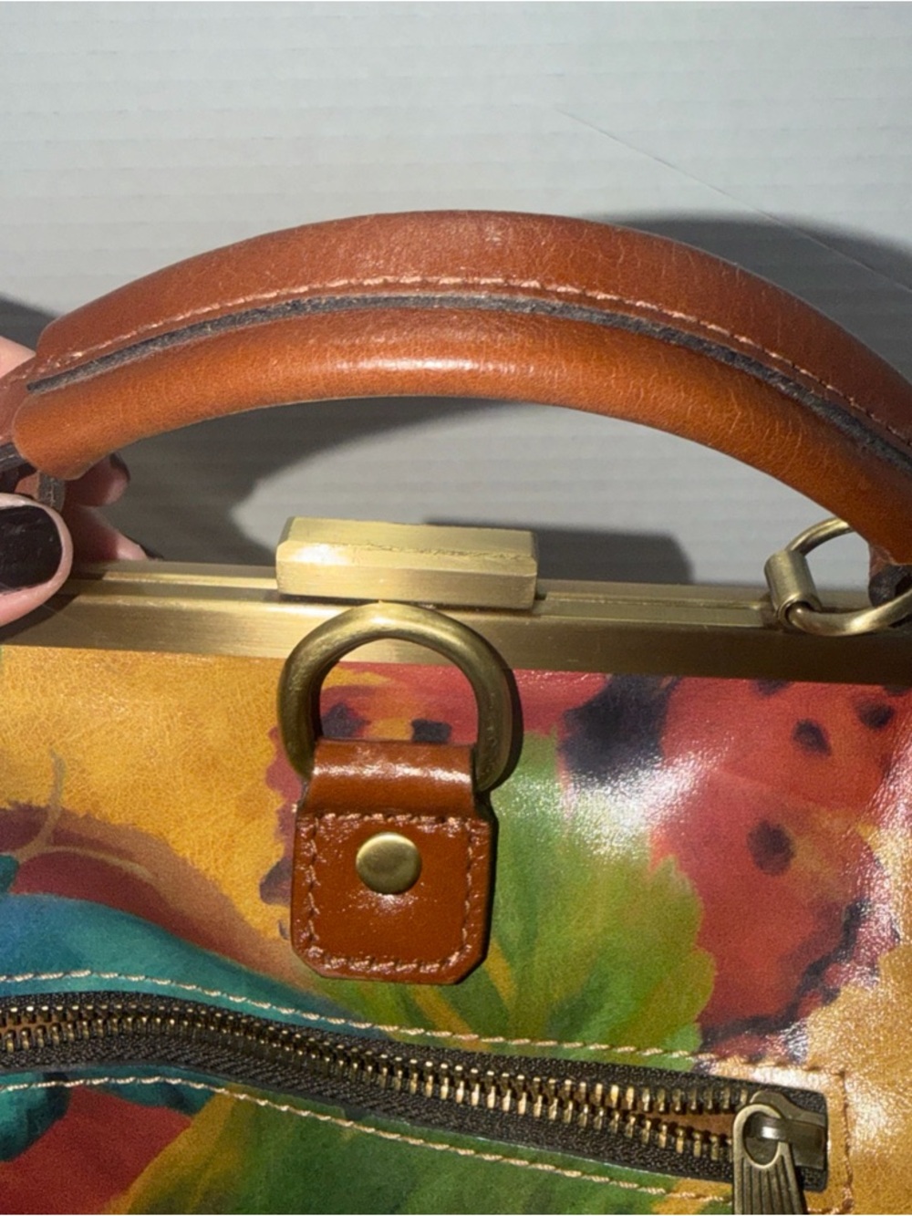 RARE Patricia Nash Eloise Convertible Frame Bag Watercolor Floral & butterflies - Picture 12 of 12
